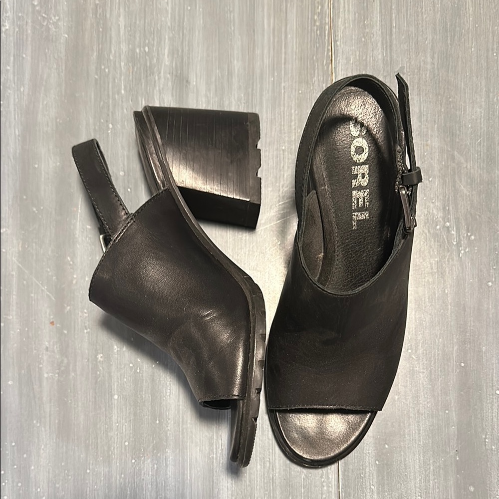 Sorel Women's Black Heeled Sandals